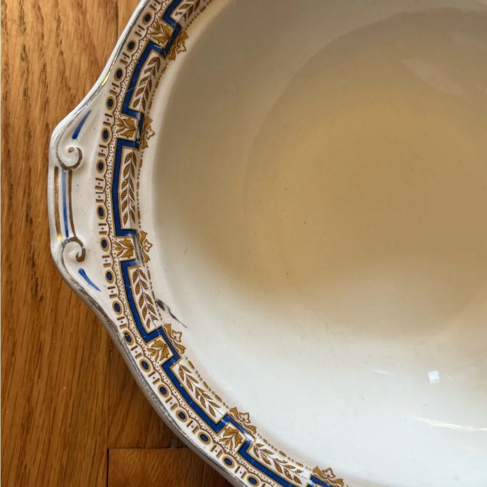 Elegant vintage Blue and Gold Patterned Bowl made in England